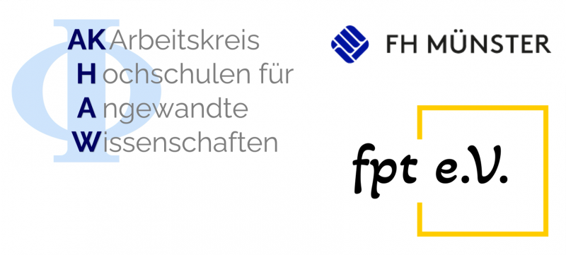 Logos des AK HAW der DPG, Fachbereichstag Physikalische Technologien (fpt), FH Münster