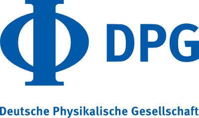 Logo der Deutschen Physikalischen Gesellschaft | Blaues Phi mit den Großbuchstaben DPG