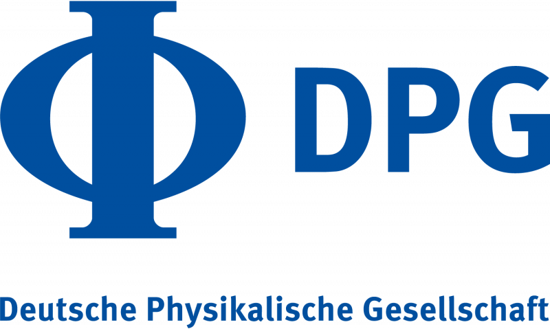 Logo der Deutschen Physikalischen Gesellschaft | Blaues Phi mit den Großbuchstaben DPG