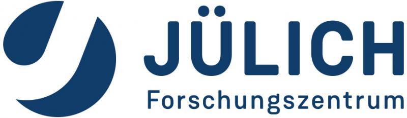 Logo des Forschungszentrums Jülich in dunkelblauer Farbe